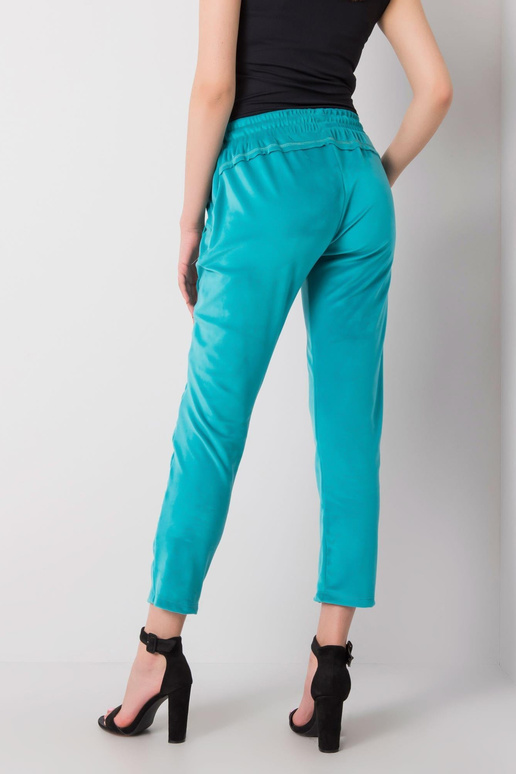Tyrkysové velurové kalhoty Juanita...