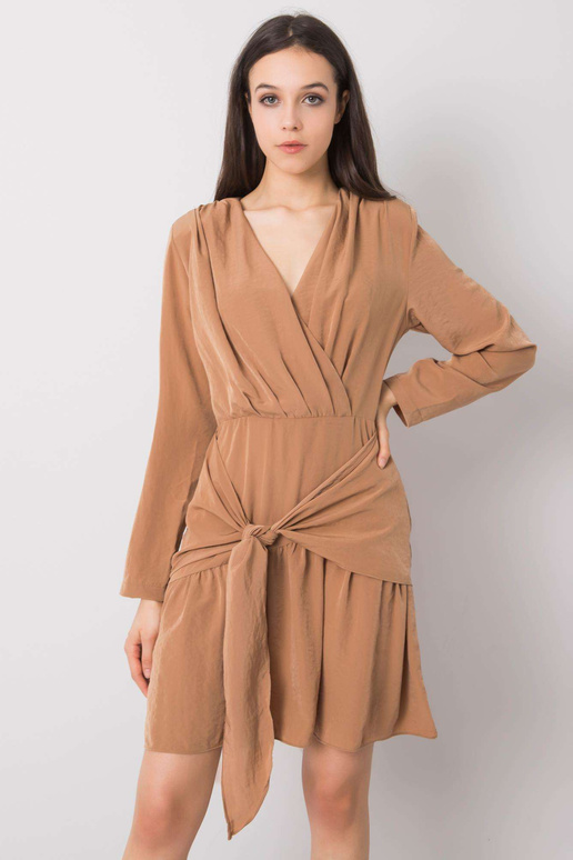 Světle hnědé volánové šaty Emmeline...