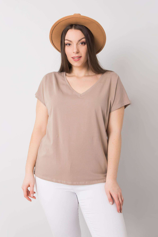 Tmavě béžové tričko Cassie s... Tmavě béžové tričko Cassie s...