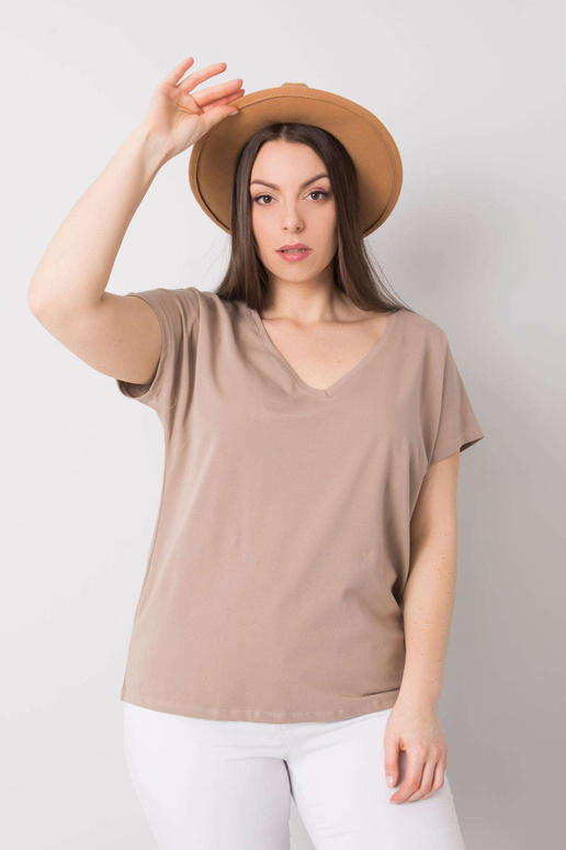Tmavě béžové tričko Cassie s... Tmavě béžové tričko Cassie s...