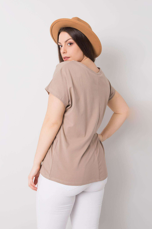 Tmavě béžové tričko Cassie s... Tmavě béžové tričko Cassie s...