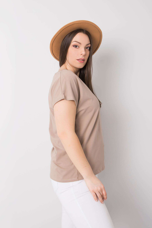 Tmavě béžové tričko Cassie s... Tmavě béžové tričko Cassie s...