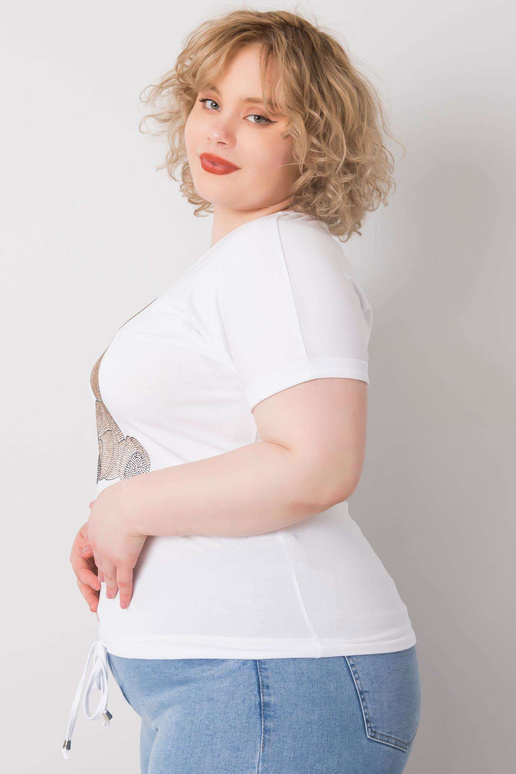 Bílá nadměrná halenka s kamínky Luce