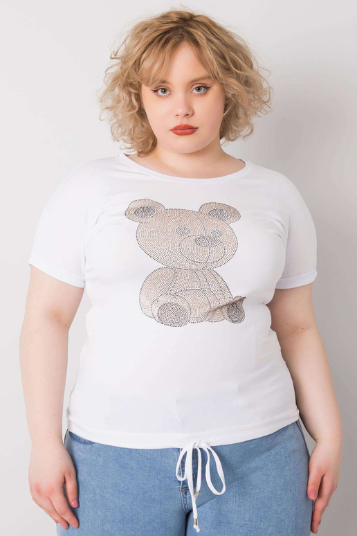 Bílá nadměrná halenka s kamínky Luce