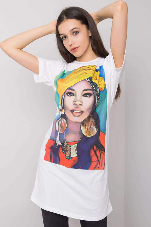 Bílá tunika s potiskem Dorothea SUBLEVEL