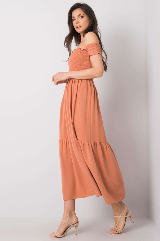 Oranžové šaty s volánem Pallavi RUE...