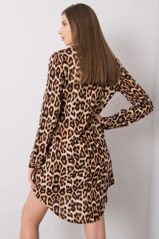 Hnědočerné flekaté šaty Debora RUE PARIS