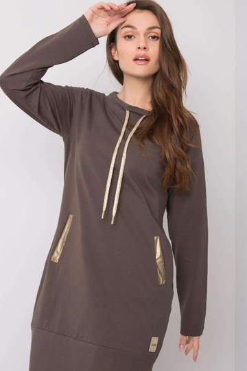 Tmavé khaki šaty od Holly