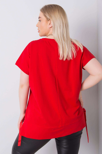 Červená nadměrná halenka s...