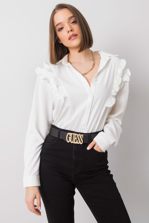 Ecru košile s volánky Layla OCH BELLA