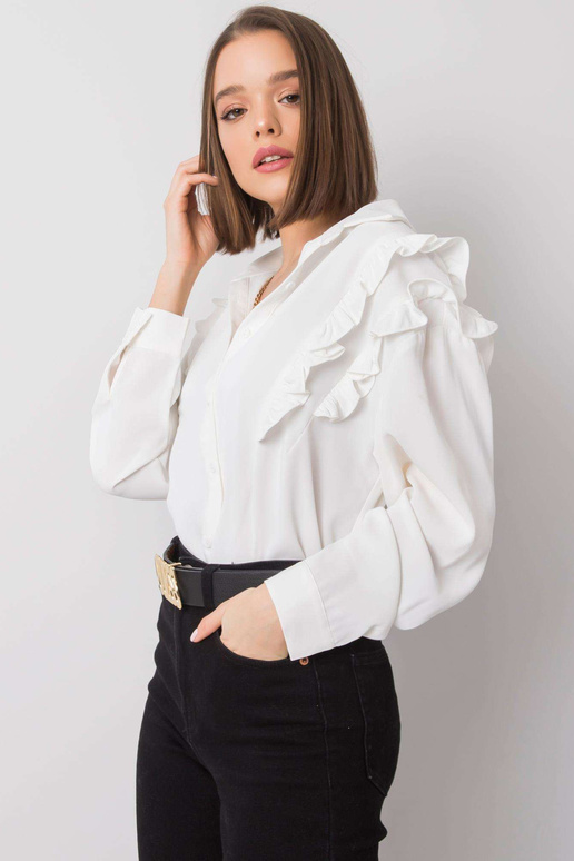 Ecru košile s volánky Layla OCH BELLA