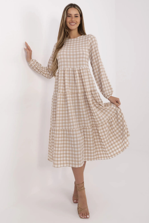 Béžové kostkované šaty Pasadena RUE... Béžové kostkované šaty Pasadena RUE...