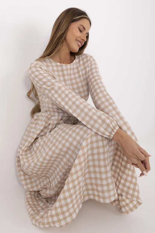 Béžové kostkované šaty Pasadena RUE... Béžové kostkované šaty Pasadena RUE...