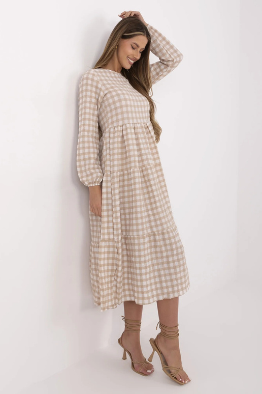 Béžové kostkované šaty Pasadena RUE... Béžové kostkované šaty Pasadena RUE...