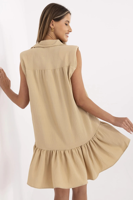 Béžové šaty s volánem Odelia RUE PARIS