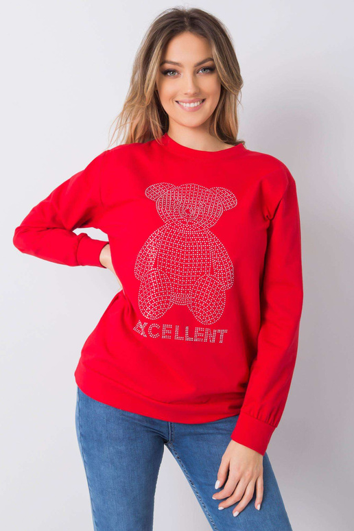 Červená mikina s nášivkou Darla