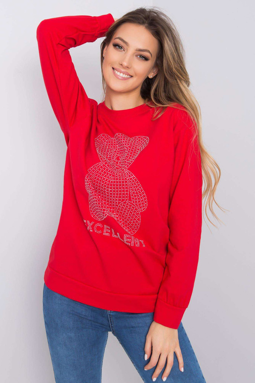 Červená mikina s nášivkou Darla