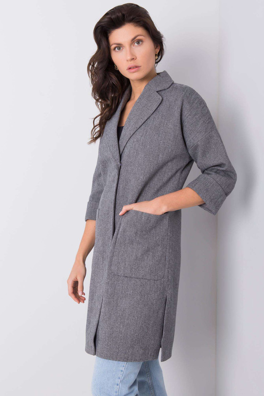 Šedý kostkovaný kabát Calla