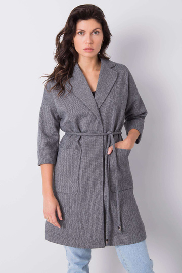 Šedý kostkovaný kabát Calla 2