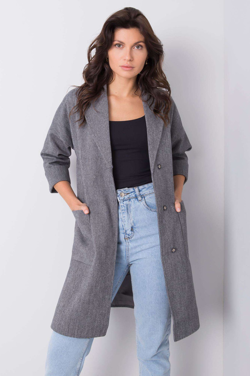 Šedý kostkovaný kabát Calla