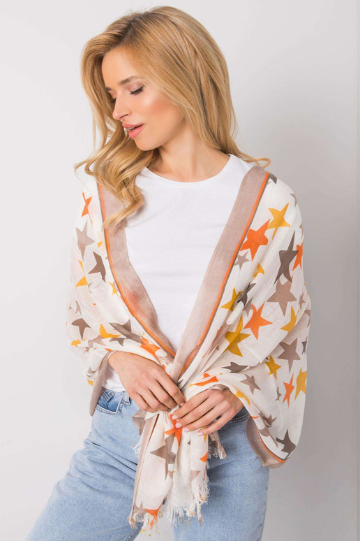 Béžový šátek s potiskem hvězd