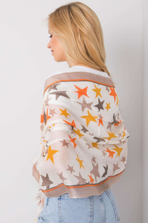 Béžový šátek s potiskem hvězd