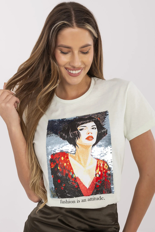 Mintové tričko s nášivkou Alaine Mintové tričko s nášivkou Alaine