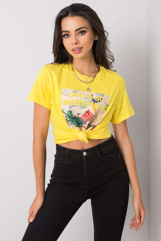 Žluté tričko s nápisem Adalia Žluté tričko s nápisem Adalia