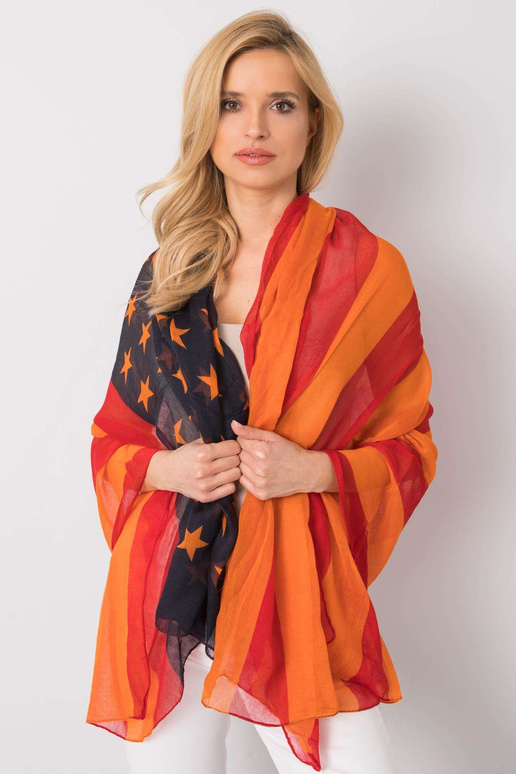 Červeno-oranžová zavinovačka s potiskem