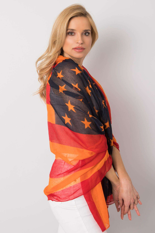 Červeno-oranžová zavinovačka s potiskem