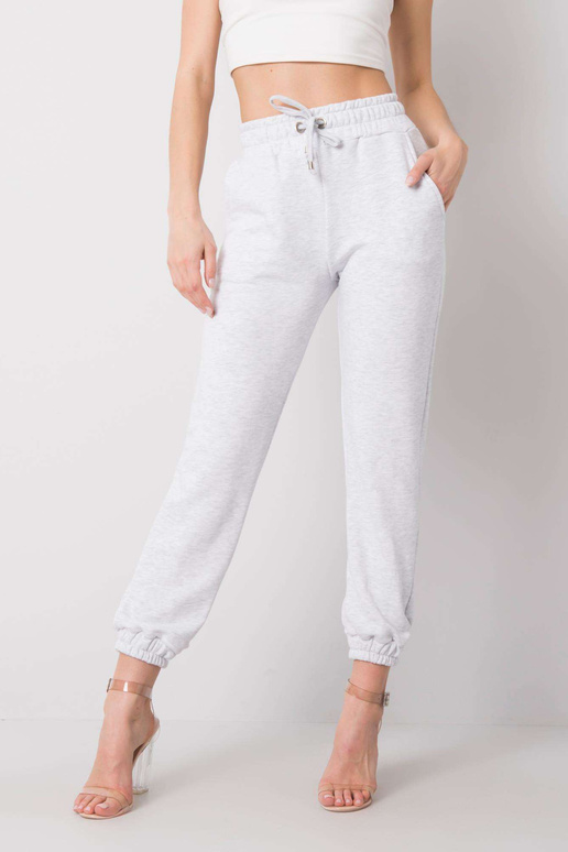 Světle šedé melanžové kalhoty Agueda...