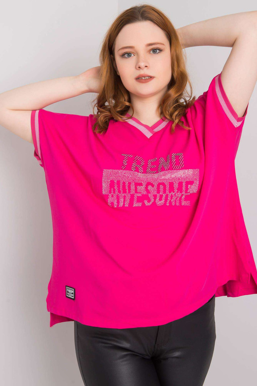 Fuchsiová halenka plus velikosti s...