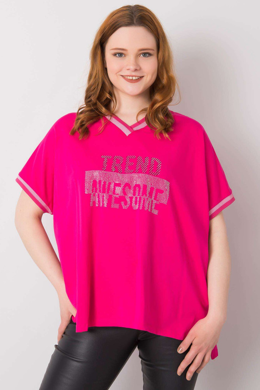 Fuchsiová halenka plus velikosti s...