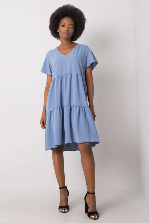 Modré volánové šaty Manette RUE PARIS