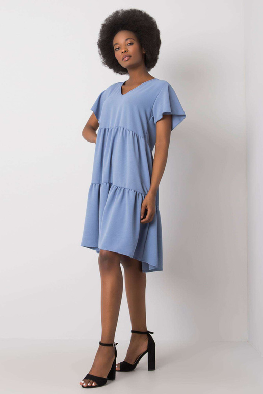 Modré volánové šaty Manette RUE PARIS