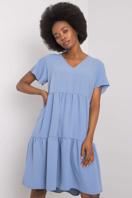 Modré volánové šaty Manette RUE PARIS