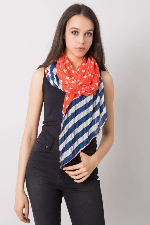 Červený a tmavě modrý pléd s potiskem