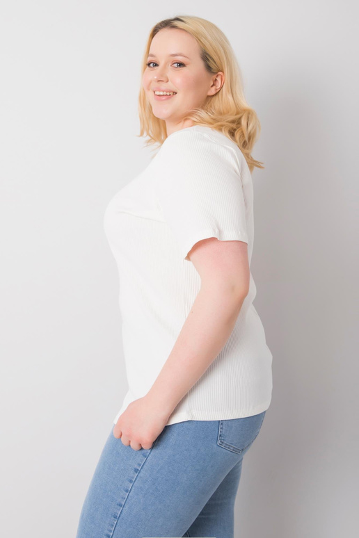 Ecru plus size žebrovaná halenka Stella