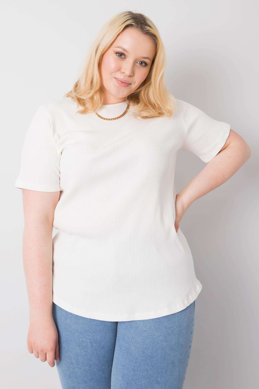 Ecru plus size žebrovaná halenka Stella