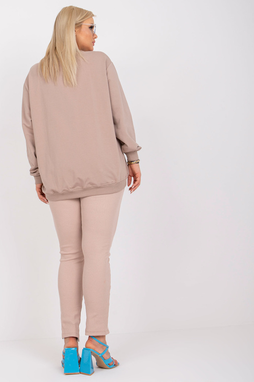 Tmavě béžová mikina plus size bez...