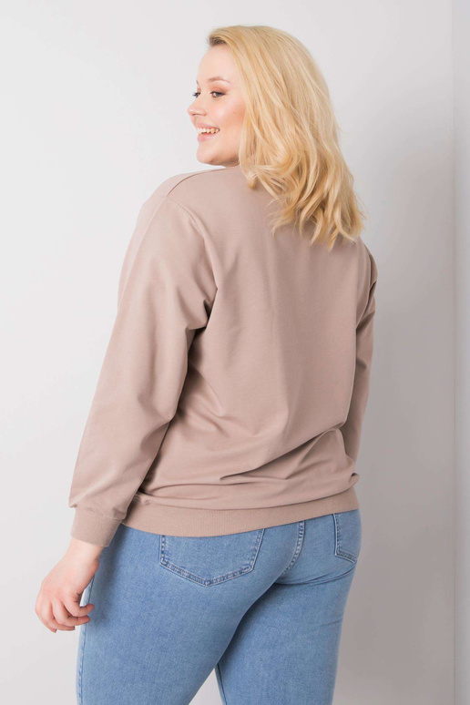 Tmavě béžová mikina plus size bez...