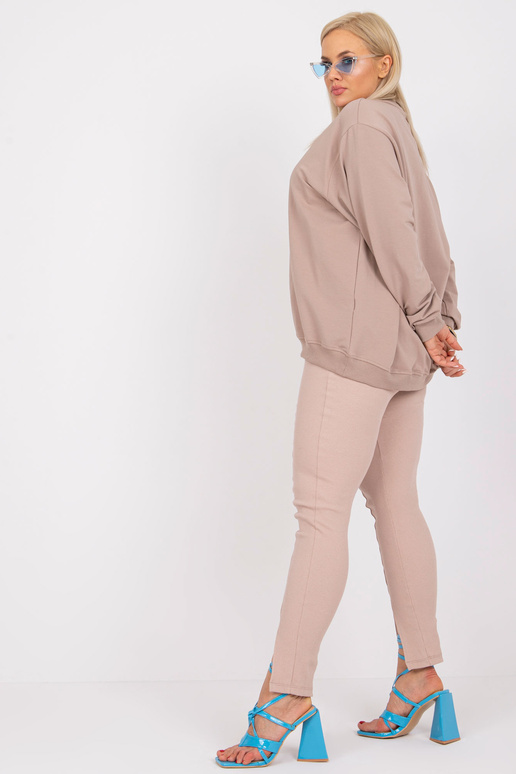 Tmavě béžová mikina plus size bez...
