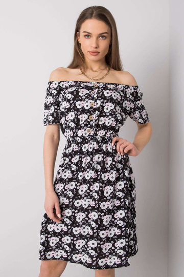 Černé květinové šaty Savona...