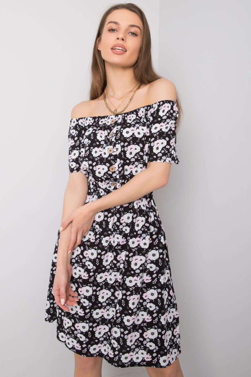 Černé květinové šaty Savona SUBLEVEL