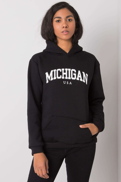 Černá mikina s kapucí Khianna RUE PARIS