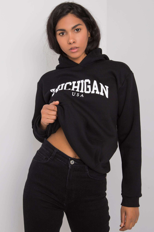 Černá mikina s kapucí Khianna RUE PARIS