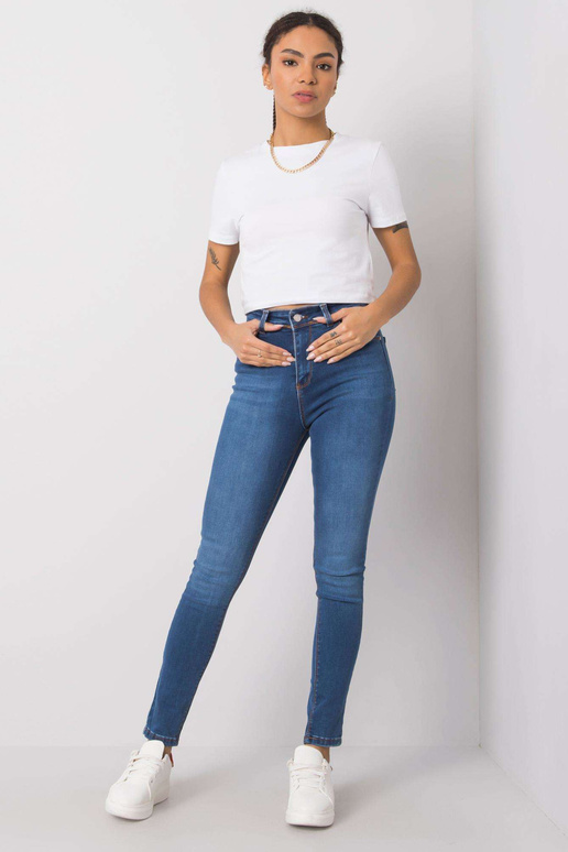 Bretaňské modré tubové džíny RUE PARIS