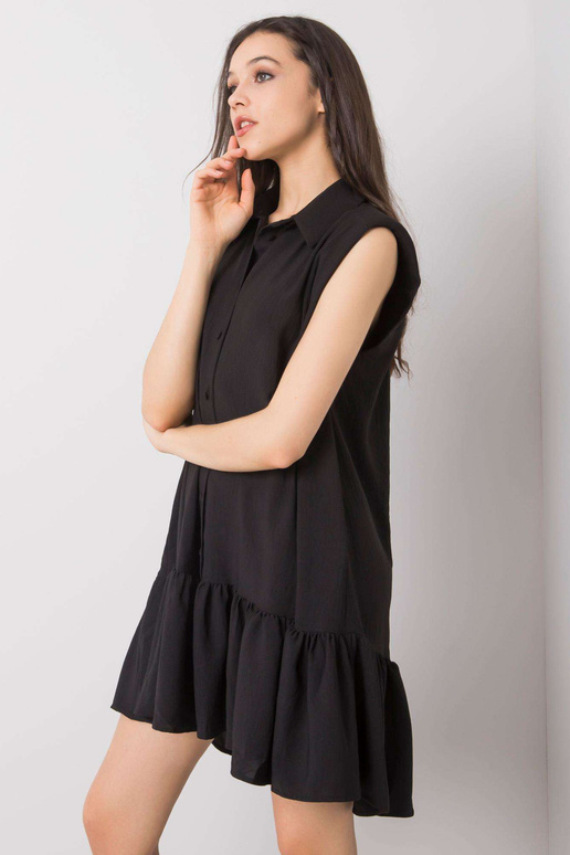 Černé šaty s volánem Odelia RUE PARIS