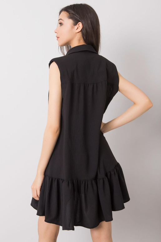 Černé šaty s volánem Odelia RUE PARIS