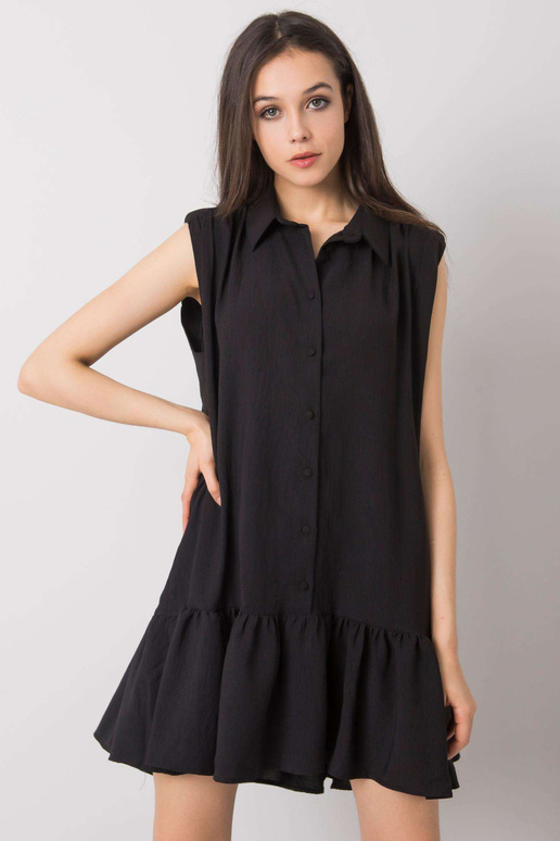 Černé šaty s volánem Odelia RUE PARIS